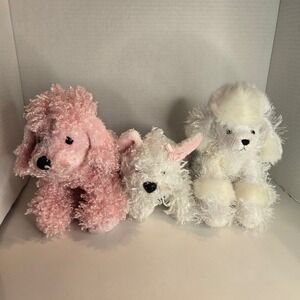 Ganz Webkinz Lot of 3 Dogs Pink Poodle White Terrier No Codes Plush Stuffed Toys